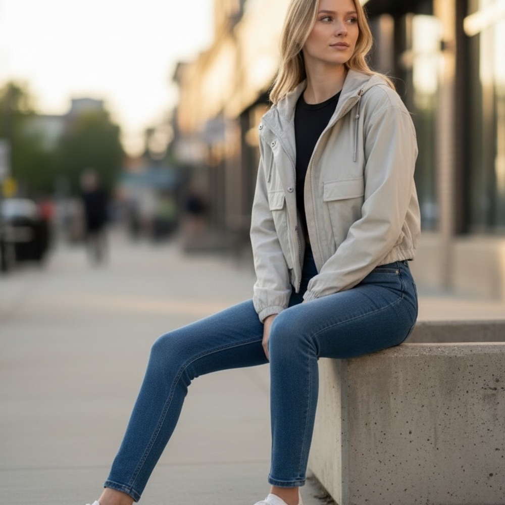 Fabletics Light Gray Jacket - image 2